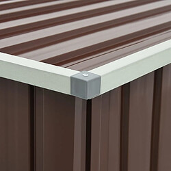Helloshop26 Coffre de jardin acier galvanisé - Marron pas cher