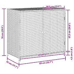 Acheter vidaXL Armoire rangement jardin 83x45 cm Beige