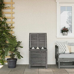 vidaXL Boîte de rangement bois sapin massif - Anthracite Coffre de jardin extérieur - Bois de sapin durable - Fond à lattes pour aération optimale - 50 x 49 x 56,5 cm