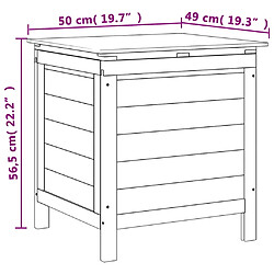 vidaXL Boîte de rangement bois sapin massif - Anthracite pas cher