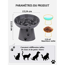 YYHY Mangeoire Lente pour Chats 118ml Gris