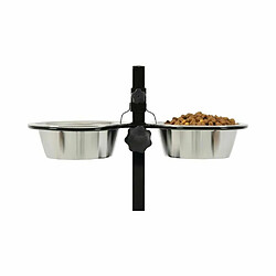 Avis Zolux Support réglable avec 2 gamelles en inox pour chien - 0,7 L - Noir