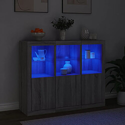 Avis VIDAXL vidaXL Buffets LED 3 pcs Sonoma gris