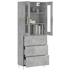 Avis VIDAXL Buffet Haut Gris Béton 69.5x34x180 cm