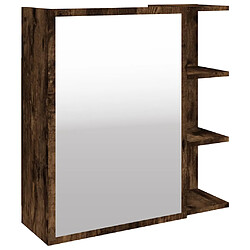 VidaXL Armoire miroir chêne fumé