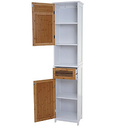 Avis Decoshop26 armoire salle de bain bambou - Blanc