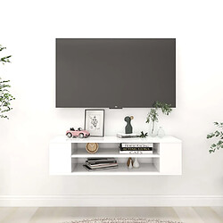 vidaXL Meuble TV suspendu Blanc 100x30x26,5 cm Bois d’ingénierie