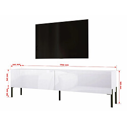 Avis 3xeliving Meuble TV moderne - Blanc mat