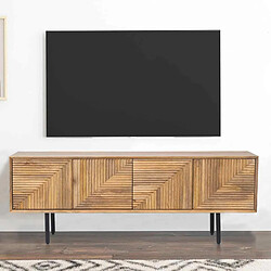 BOIS & CHIFFONS Meuble TV en bois sculpté - Manguier Maglan