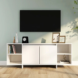 vidaXL Meuble TV blanc 130x35x50 cm bois d'ingénierie