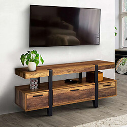 Idmarket Meuble TV AUSTRIA 113 cm - Bois foncé