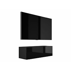 3xeliving Meuble TV suspendu - Noir mat