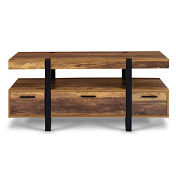 Avis Idmarket Meuble TV AUSTRIA 113 cm - Bois foncé
