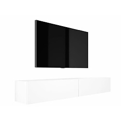 3xeliving Meuble TV suspendu - Blanc mat Meuble TV suspendu - Rectangulaire - En MDF - Modulable - 2 rangements