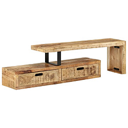 vidaXL Meuble TV (118-200) x 30 x 40 cm en bois massif de manguier