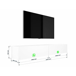 Avis 3xeliving Meuble TV suspendu - Blanc mat