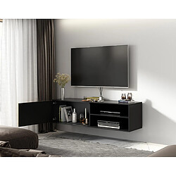 Bestmobilier Savanna meuble TV suspendu - bois et noir