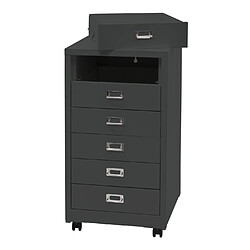 Mendler Caisson de bureau à roulettes - Gris foncé pas cher