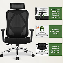 Homimaster Lexzurn Chaise de Bureau - Noir pas cher