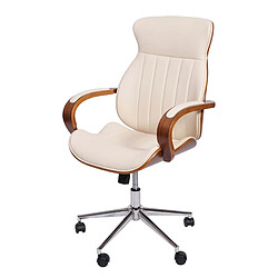 Decoshop26 Fauteuil de bureau similicuir - Noyer