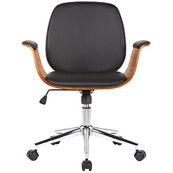 Decoshop26 Fauteuil de bureau incurvé - Noir