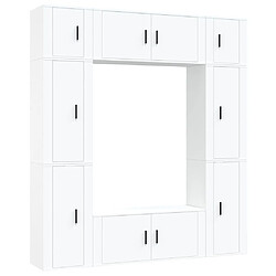 vidaXL Ensemble de meubles TV 8 pcs - Blanc