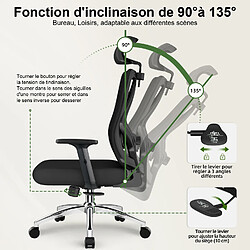 Avis Homimaster Lexzurn Chaise de Bureau - Noir