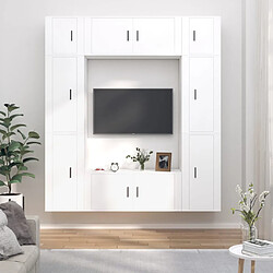 vidaXL Ensemble de meubles TV 8 pcs - Blanc