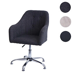 Mendler Fauteuil pivotant tissu - Gris foncé
