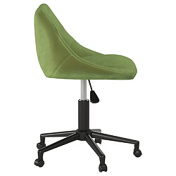 Acheter vidaXL Chaise pivotante de bureau vert clair velours