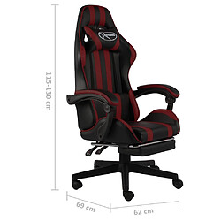 Fauteuil Gaming vidaXL - Noir/Bordeaux pas cher