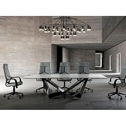 Acheter Angel Cerda Fauteuil de bureau pivotante en tissu gris clair et pvc noir