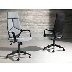 Avis Angel Cerda Fauteuil de bureau pivotante en tissu gris clair et pvc noir