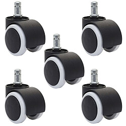 Mendler Roulettes universelles meuble bureau - Gris