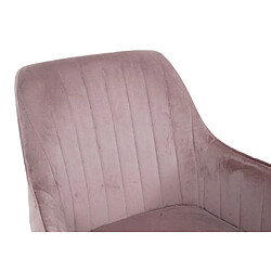 Mendler Chaise de bureau velours - Rose pas cher