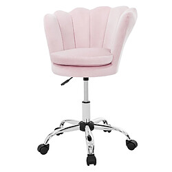 Ml-design Fauteuil de bureau à roulettes - Rose poudre