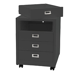 Mendler Caisson de bureau à roulettes - Gris foncé pas cher