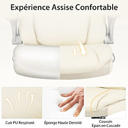 Helloshop26 Fauteuil de bureau relaxation - Blanc