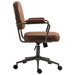 Decoshop26 Fauteuil de bureau industriel - Marron