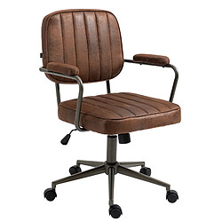 Decoshop26 Fauteuil de bureau industriel - Marron