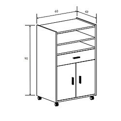 Pegane Meuble Bas Cuisine - Blanc