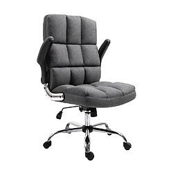 Decoshop26 Fauteuil de bureau pivotant - Gris