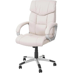Decoshop26 Fauteuil de bureau pivotant - Crème