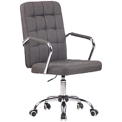 Decoshop26 Fauteuil de bureau pivotant - Gris foncé
