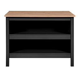 Pegane Ilot de Cuisine MDF Chêne Noir