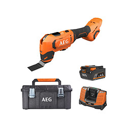 AEG Brushless 18V Outil multifonctions - Batterie 4.0 Ah - Ponçage, sciage, découpage - Système Fixtec
