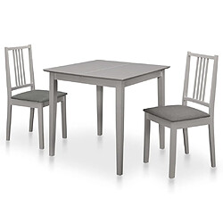 vidaXL Mobilier de salle à manger 3 pcs MDF Gris 