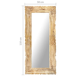 vidaXL Miroir 110x50 cm Bois de manguier pas cher