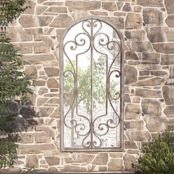 vidaXL Miroir de jardin Fer 100x45 cm