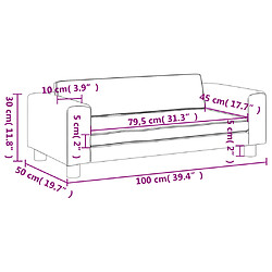 vidaXL Canapé avec repose-pied - Enfants gris pas cher